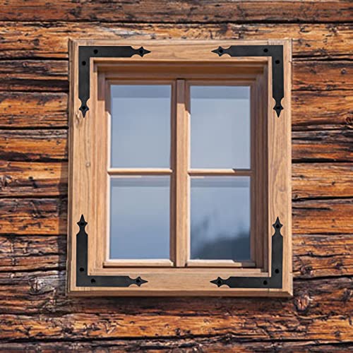 4Pcs Sliding Door Barn Door Slab Decorative Corner Bracket Black L Shape Corner Bracket For Garage Door Gates Shutters Furniture (“L” Shape 125Mm) #TOP4