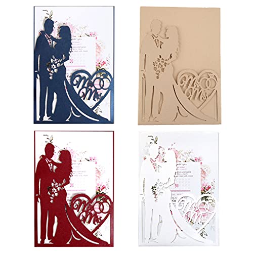 VVXXMO Lot de 20 cartes d'invitation de mariage Mr & Mrs - Kit d'enveloppes d'invitation, fournitures de fête de fiançailles