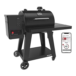 Nexgrill Oakford Pelletsmoker met app-bediening, rookoven 70 °C – 290 °C, pelletgrill incl. gietijzeren roosters en een temperatuursensor, digitale BBQ rookoven grill