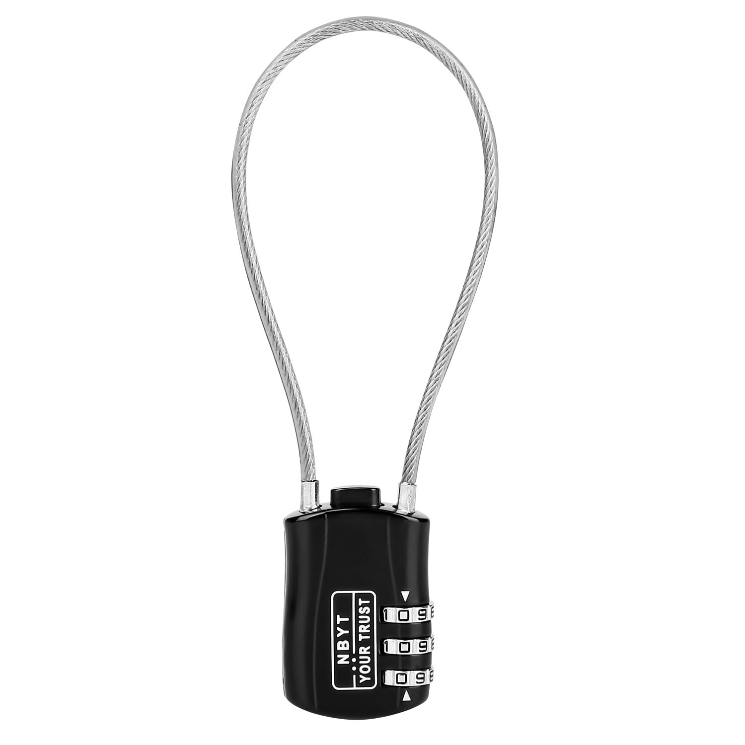 Lawnize Zinc Alloy Wire Rope Cable Lock with Resettable Combo, Black, Ideal for Bikes, Motorcycles, Luggage, Snowboards, Strollers, Cabinets, Outdoor Gear