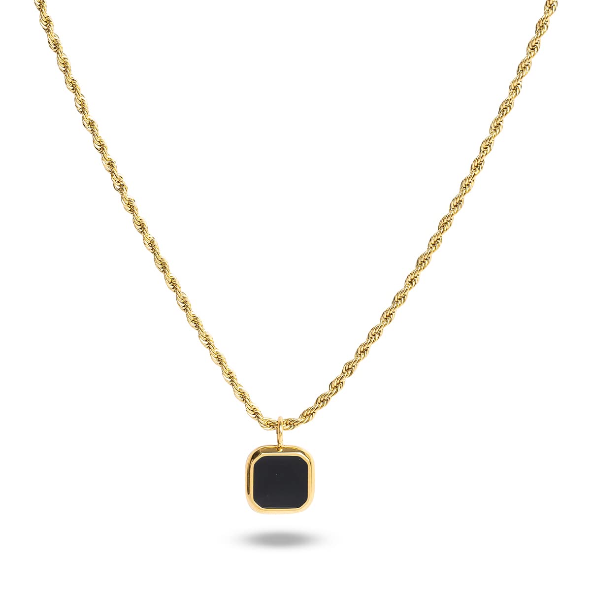 Black Enamel Necklace for Women - Waterproof & Anti Tarnish Jewellery | Gold Plated Necklace Chain, Gift For Women & Girls-image-39