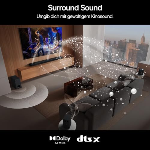 LG DS80TR 5.1.3 Dolby Atmos Soundbar (580W) mit kabellosem Subwoofer & Rücklautsprechern (Wow Cast, HDMI, Bluetooth) [2024], Schwarz