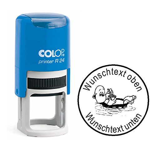Taucherstempel « TURTLE 06 » Abdruck ca. Ø 24 mm - Stempel für Taucher mit persönlichem Namen, Motiv & Tauchspruch - Schildkröte