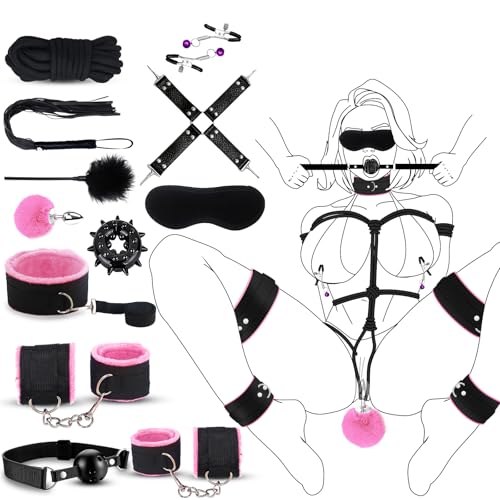 Bed Restraints for Ankles Queen Size,Black Whip for Bedroom Play,Adult Play Bedroom Accessories Couple,4pcs Faux Leather Set Toys for Couples