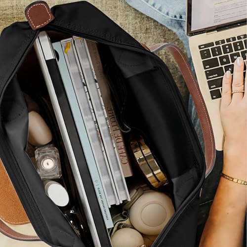 Image of Tote Bag for Women with Purse Organizer Insert, Foldable Waterproof Nylon Bag for Travel, and Daily Use,Medium Size.