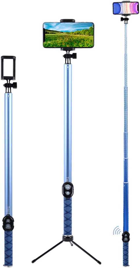 Long Selfie Stick,Extendable Foldable Selfie Stick with Wireless Bluetooth Remote and Adjustable Holder for iPhone,Samsung