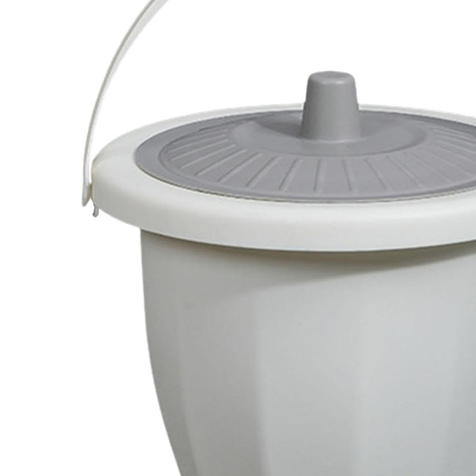 MagiDeal Seau de chambre de crachoir, pichet de nuit d'urinoir avec couvercle, pot de chambre de seau, bouteille d'urinoir de pot pour enfants adultes, Blanc avec anneau