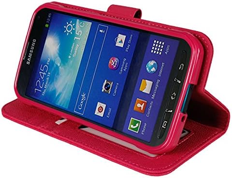 Galaxy S5 Active Case, Abacus24-7 Wallet with Flip Cover and Stand, Pink