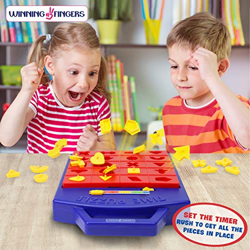 Winning Fingers Shape Toy Puzzle Game – Pop Up Board Game With Shape Puzzles - Two Players Concentration Games Puzzle Board Matching Game - Educational Toy For Kids 3 Years And Older #TOP3