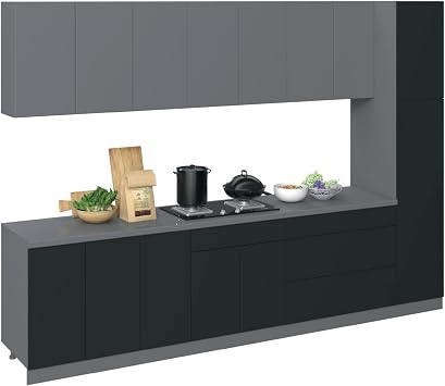 Kitchen Metropolitan Collection Black & Gray Color Base Size 11Ft Wide