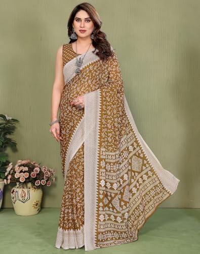 Image of Yashika Women's Georgette Saree with Blouse Piece for Traditional Ethinic Wear Sari
