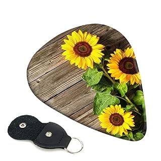 ASDTEHCY Lot de 6 médiators en celluloïd, motif tournesol sur bois pour guitares acoustiques, électriques, basses ou… - Les Beatles, Paul McCartney, John Lennon, RIngo Starr, George Harrison