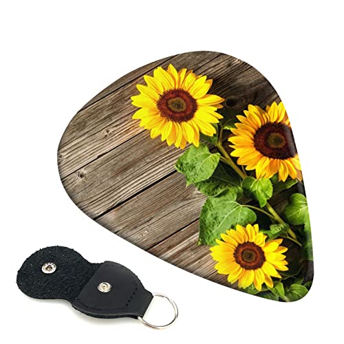 ASDTEHCY Lot de 6 médiators en celluloïd, motif tournesol sur bois pour guitares acoustiques, électriques, basses ou… - Les Beatles, Paul McCartney, John Lennon, RIngo Starr, George Harrison ASDTEHCY Lot de 6 médiators en celluloïd, motif tournesol sur bois pour guitares acoustiques, électriques, basses ou…