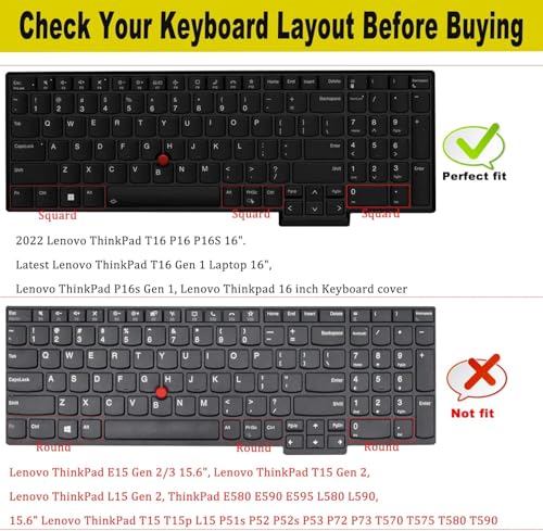 Image of RAYA Silicone Keyboard Cover for Lenovo Thinkpad E16 Thinkpad L16 Thinkpad T16 (Gen2 /Gen3) Thinkpad P16 (Gen2 /Gen3) Keyboard Protector (Transparent)