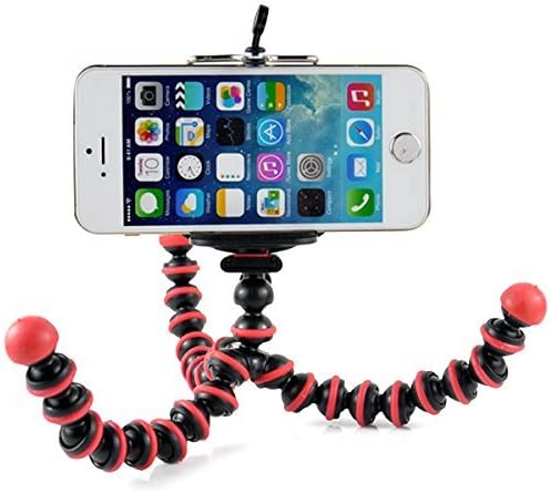 Case Star Octopus Style Portable and Adjustable Tripod Stand Holder for iPhone, Cellphone, Camera and Case Star Cellphone Bag-Red and Black