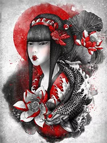Kit Complet Diamant Art Femme Japonaise 80x120 cm, une idée cadeau créative originale