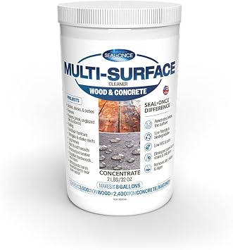Seal-Once Multi-Surface Cleaner Concentrate for Wood and Concrete, 2 lb | Cleans & Enhances, Wood, Concrete, Outdoor Patios, Docks and Piers