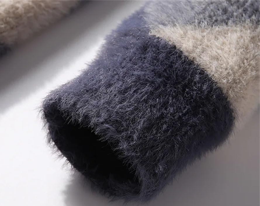 Men's Winter Thicken Warm High Collar Knitted Pullover Sweaters Korean Style Personalized Casual Sweaters4