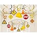 30Ct Construction Signs Hanging Swirl Decorations - Dig Zone Stop Crew Entrance Safety First Dump Gifts Here Helmet Roadblock Construction
