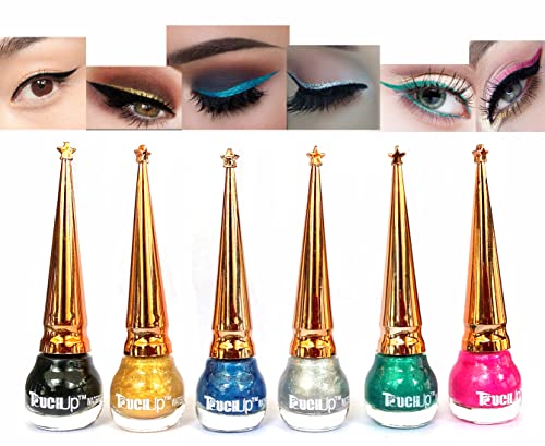 Image of TOUCHUP Smudge Proof Liquid Glitter Eyeliner Set of 6, Multicolour