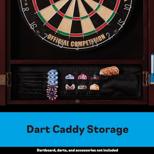 Viper Metropolitan Solid Wood Sisal/Bristle Steel Tip Dartboard Cabinet: Cabinet Only (No Dartboard), Mahogany Finish - Image 4