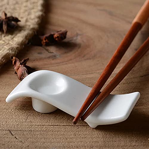 Woonsoon Ceramic Chopsticks Rest Rack Set Of 6Pcs,Chinese Style Dinner Spoon Stand Knife Fork Holder Porcelain Chopsticks Stand #TOP4