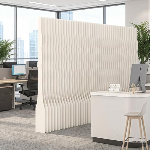 SYAGMCY Paper Room Divider, Folding Privacy Screen, Portable Accordion Paper Partition for Temporary Space, Home Office, Events, Exhibitions, Easy Setup No Tools Needed (Style-A)