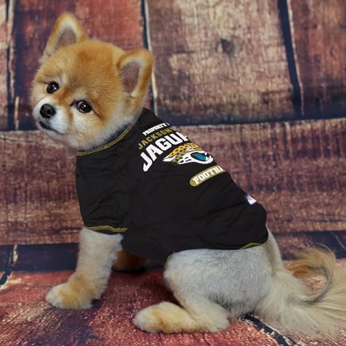Image of NFL Jacksonville Jaguars Dog T-Shirt for Pets, Size X-Small. Officially Licensed Pet Shirt with Team Logo, Soft Stretchable -Comfort Fit Apparel for Dogs & Cats