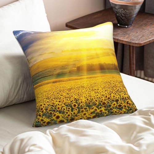 Housse de coussin imprimé tournesol pour salon et canapé cocooning - 8