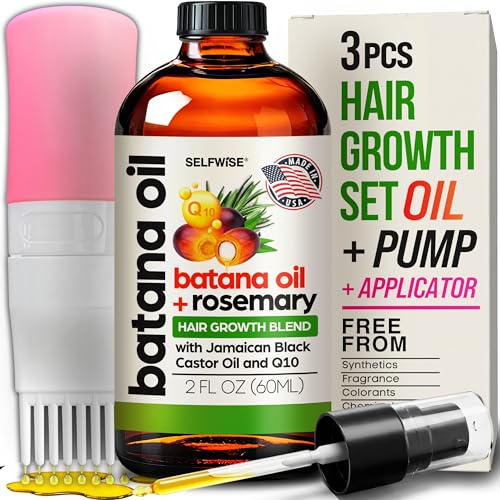 Batana Oil for Hair Growth - 100% Pure, Organic, Cold-Pressed, Unrefined from Honduras by Dr. Sebi - Natural, Vegan for Strong Roots and Thick Hair - Wild Growth for Hair, 2oz