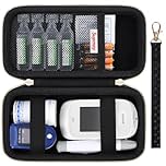 Supmay Diabetic Supplies Hard Case Diabetic Supply Organizer Bag Carrying Case for Diabetes Testing Kit Blood Glucose Monitor Kit with Blood Sugar Glucometer Test Strips Lancing Device Lancets, Black
