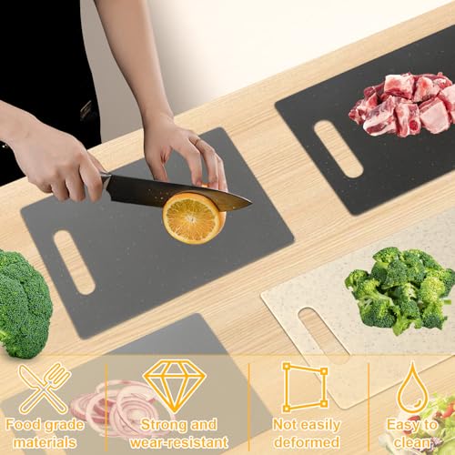 BPA Free Plastic Chopping Board Set - 4 Piece Cutting Board Set with Holder - Versatile for Meat, Deli, Veggies & Fruit - Image 4