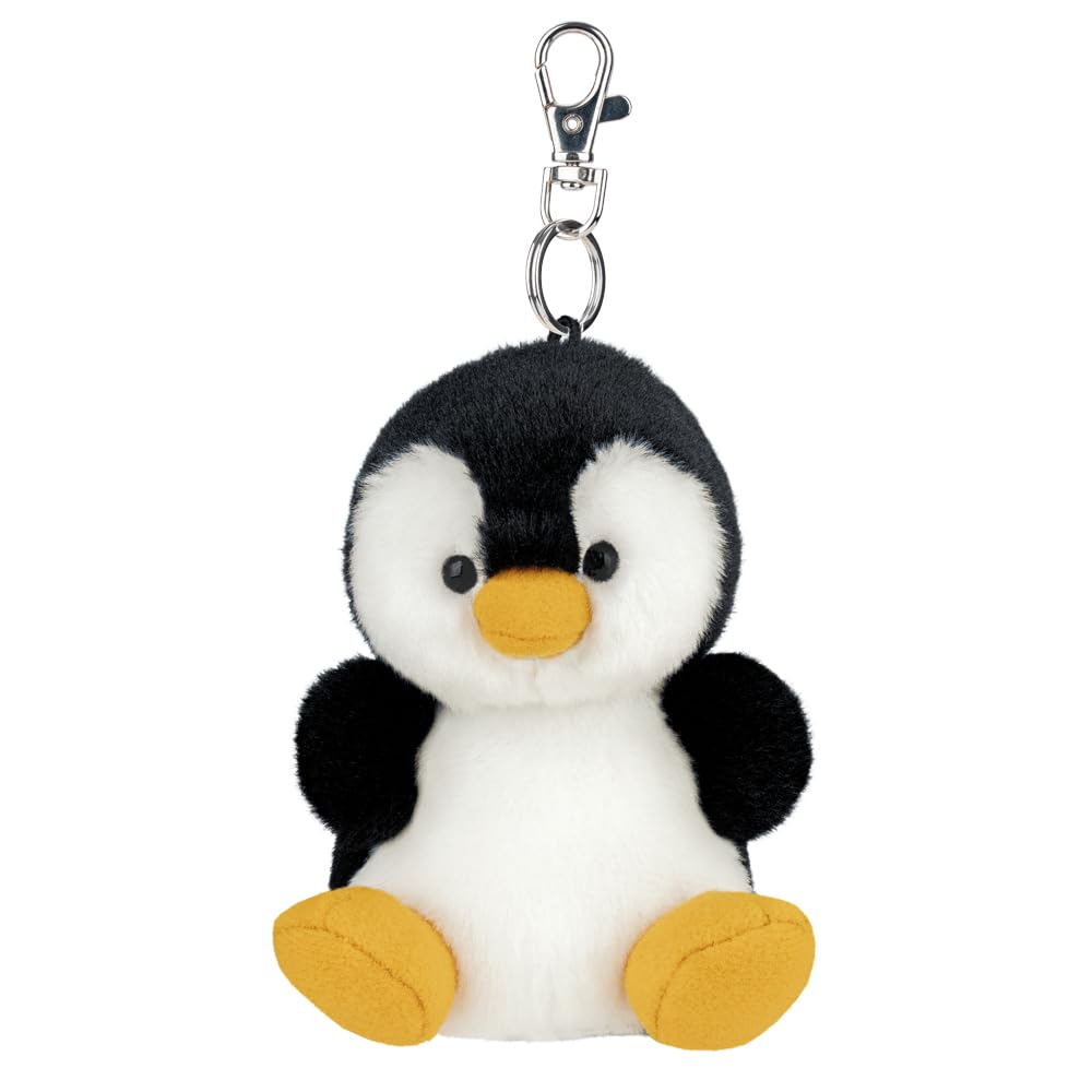 AURORA - 61683 - Palm Pals Chilly Penguin Clip-On 10cm Soft Toy - Fun Collectable Plush for Kids and Adult Collectors - Perfect for Birthdays, Gifts or Any occasion -White & Black