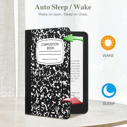 Image of Fintie Case for 7 inch /6.8 inch Kindle Paperwhite(12th /11th Generation-2024 /2021) and Kindle Colorsoft Signature Edition -Slim Foldable Stand Cover Auto Wake /Sleep for Paperwhite 2024, Composition Book