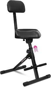 Liquid Stands Guitar Stool Adjustable Stool - Standard Musician Drum Throne with Backrest - Guitar Seat Drum Seat, Musician Chair, Chair for Adults, Kids, Drummer and Guitarist