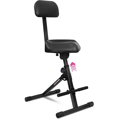 Liquid Stands Guitar Stool Adjustable Stool - Standard Musician Drum Throne with Backrest - Guitar Seat Drum Seat, Musician Chair, Chair for Adults, Kids, Drummer and Guitarist
