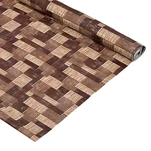 Amazon Brand - Solimo PVC Wardrobe and Kitchen Cupboard cum Shelf Mat Liner, 3D Checkered, 5 Meters, Brown ,Polyvinyl Chloride