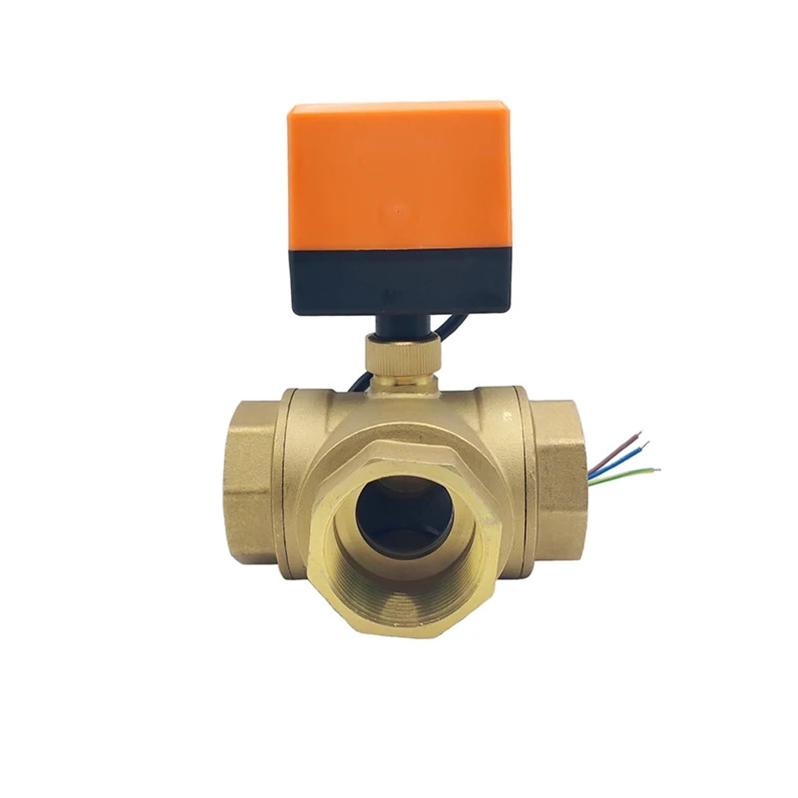 VSPPJYFG Electric Ball Valves Brass Three-Ways T/L type Three-Wire two-control Three-Wire one-control 220V 24V 12V Motorized Ball Valve(L TYPE-12VDC-CR03,0.75 Inch)
