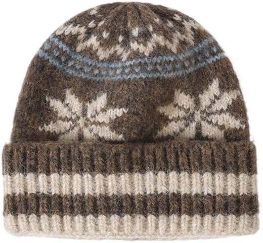 Snowflake Jacquard Knitted hat Women's Warm and Cold-Proof Fashion Versatile Ear Matching Wool hat