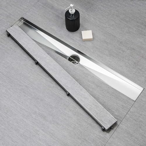 Siphon de douche linéaire pour une douche à l'italienne moderne et épurée