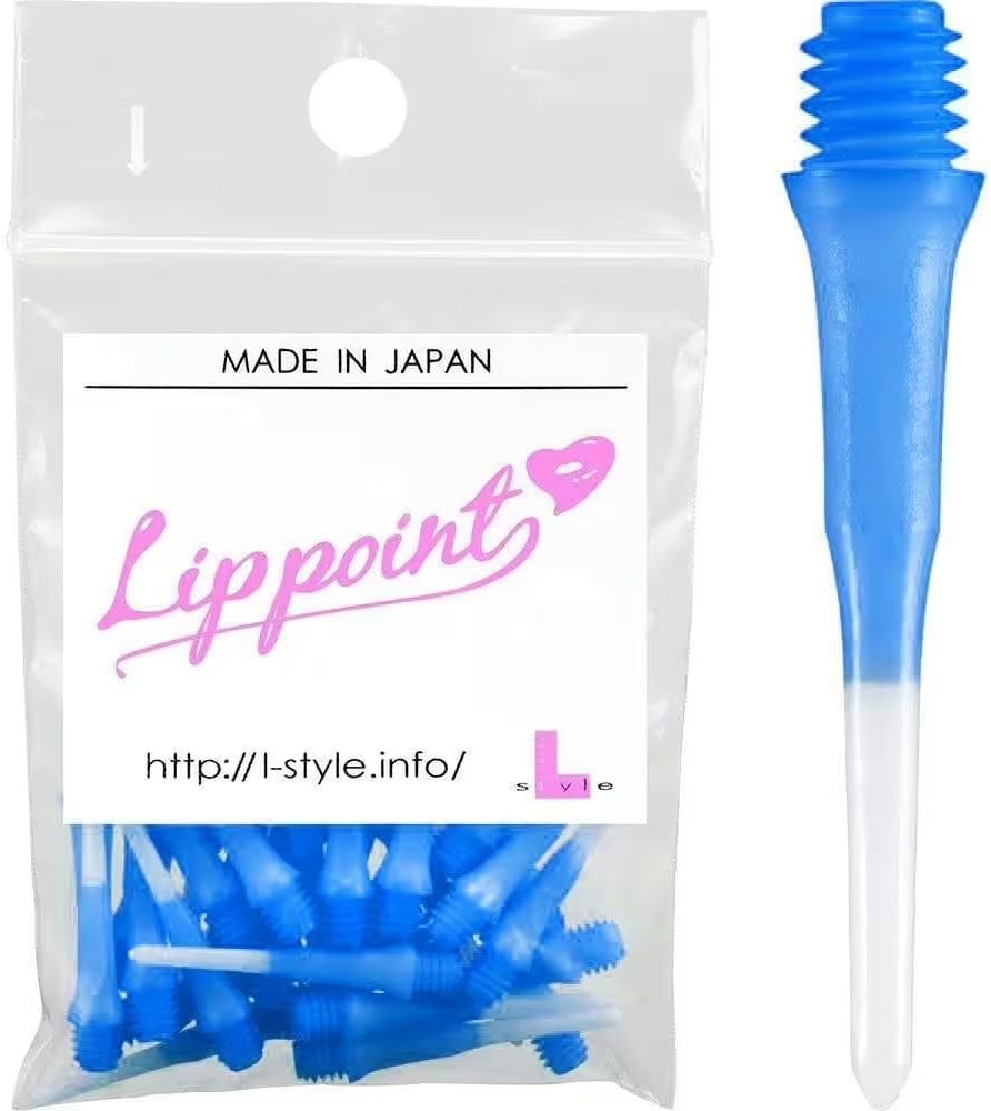 L-style Lippoint - Soft Tip Dart Points - Regular Length - 2-Tone Black - 60 Count