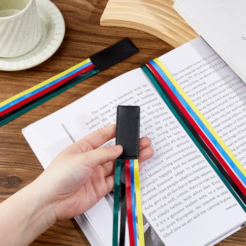 Lot de 10 marque-pages multicolores en cuir synthétique avec rubans SUPERFINDINGS - 3