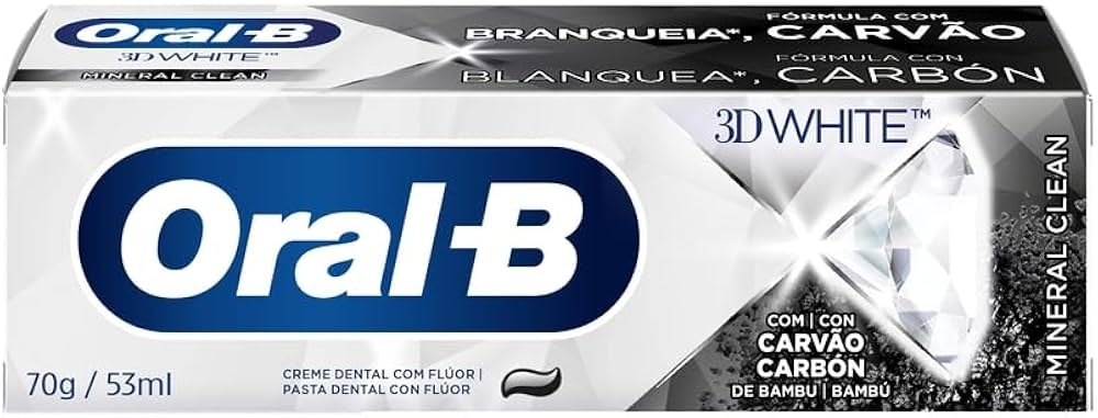 Oral B Pasta de Dente 3D White Mineral Clean com Carvão de Bambu