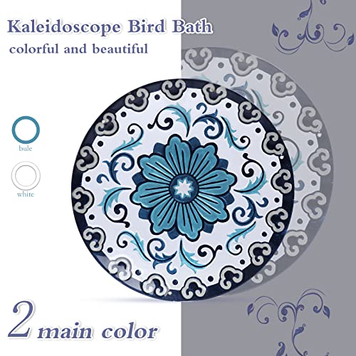 Mumtop Hanging Bird Bath - Bird Baths For Outdoors, 12 Inch Glass Bird Bath Bird Feeders Blue And White Porcelain For Garden And Patio Decor #TOP2