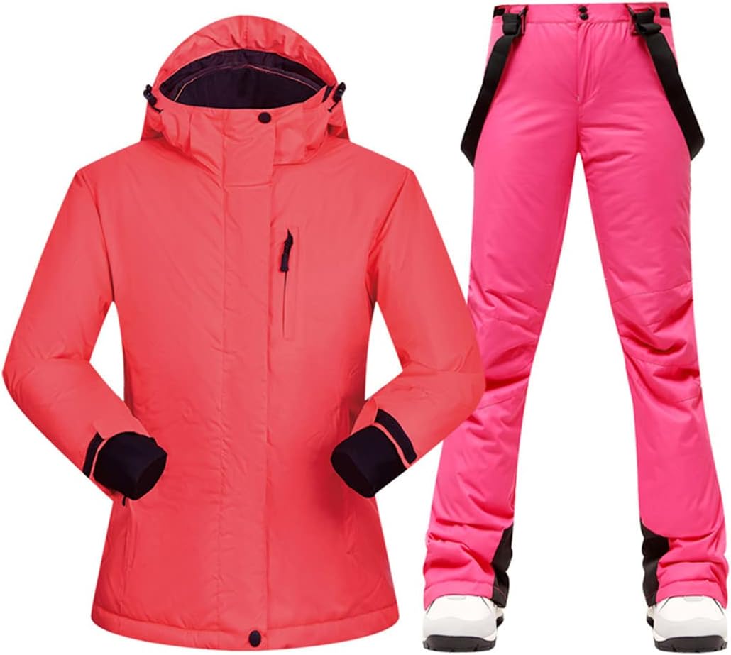 Haitpant Women Winter Snowboarding Suits Windproof Waterproof Ski Jacket and Snow Pants Sets Warm Women Ski Suit