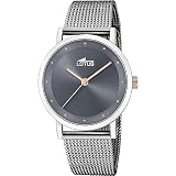 LOTUS Montre Femme Analogique Acier Inoxydable 316L Gris   Mouvement Quartz   Verre Minéral Haute résistance   Étanche 5 ATM 18878/3   Minimalist for Her