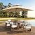 Sophia & William Cantilever Patio Umbrellas 12ft Offset Outdoor Umbrellas Large Square 2-Tier Hanging Umbrella with 360-degree Rotation, Aluminum Pole for Garden Pool Backyard, Beige (no base)