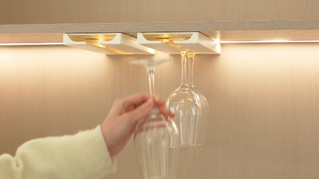 LINONI Weinglas Halterung - 5-fach Glasaufhängung 50cm Schwarz