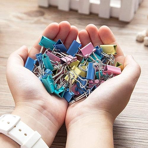 Image of Ufmarine 40 Pcs Small Binder Clips 3 /4 Inch Length, Colored Small Paper Clips for Office