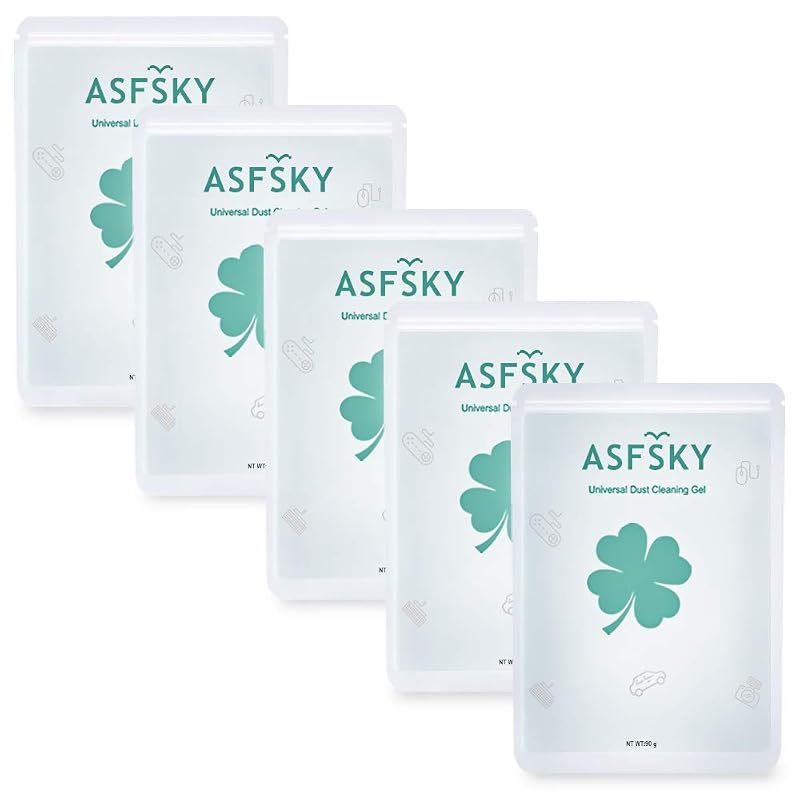 Gel de Limpeza Automotiva para Frestas e Teclados ASFSKY, Verde, Pacote com 5